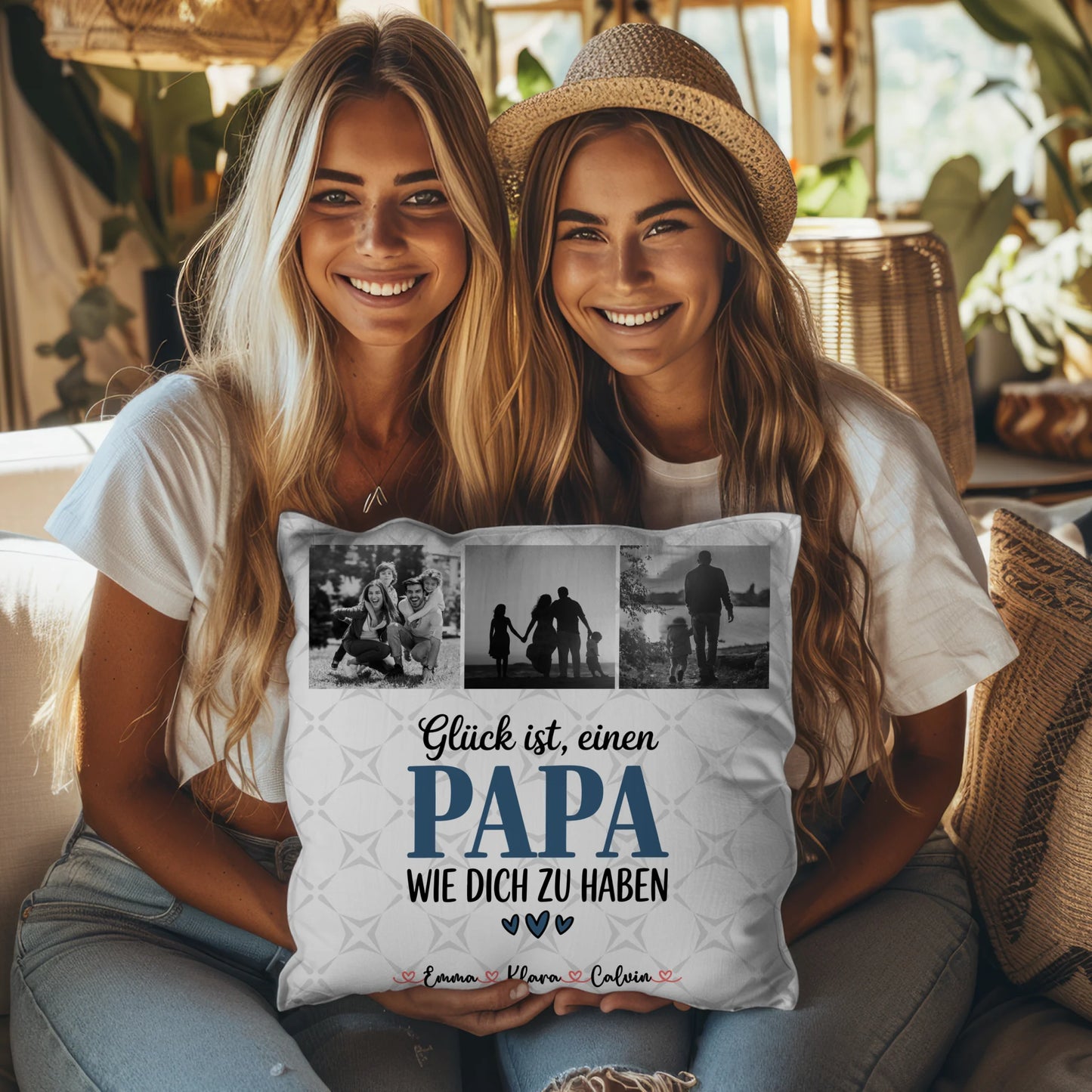 Personalisierte Kissen Mit Spruch Für Papa Fotocollage Papa Glück ist einen Papa wie dich zu haben 8