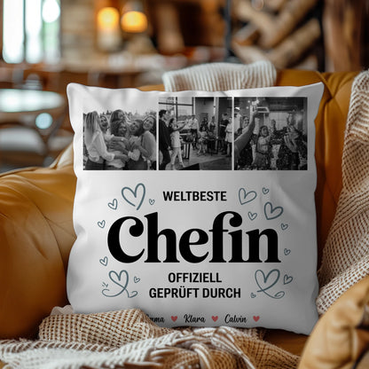 Personalisierte Kissen Mit Namen Chefin Fotocollage Weltbeste Chefin Offiziell Geprüft Durch 9