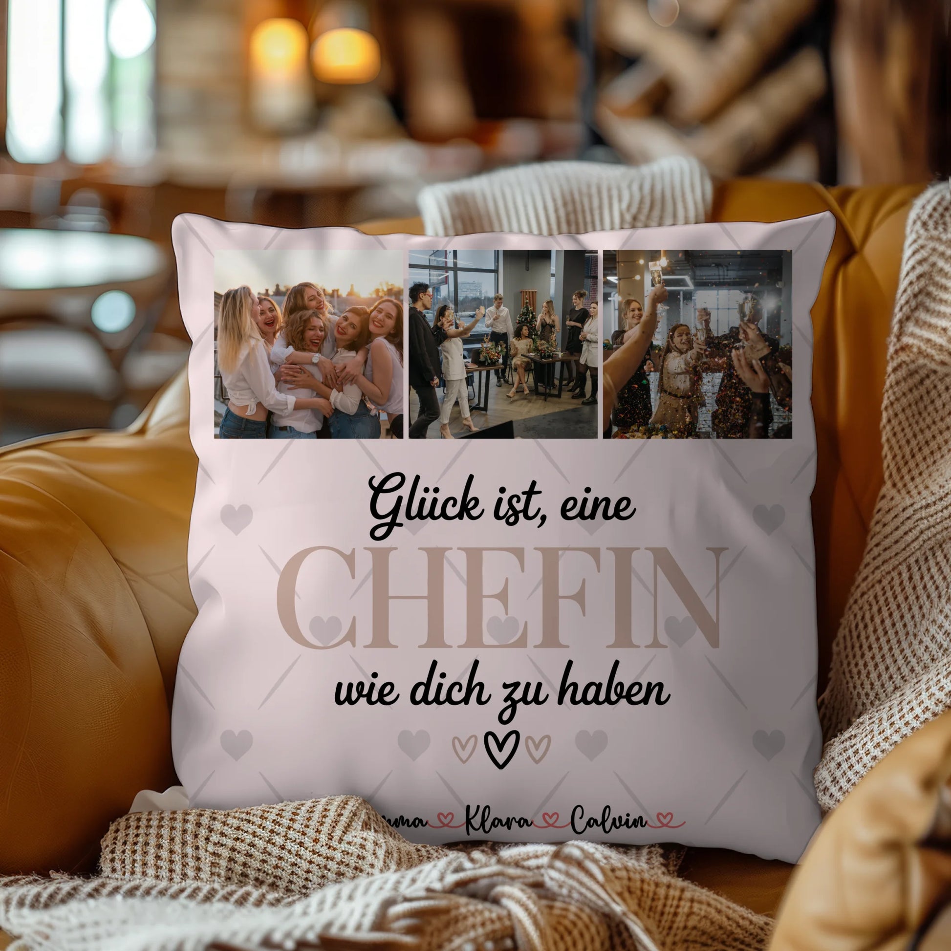 Foto Kissen Mit Namen Fotocollage für Chefin Glück Ist eine Chefin Wie Dich Zu Haben Geschenk 9