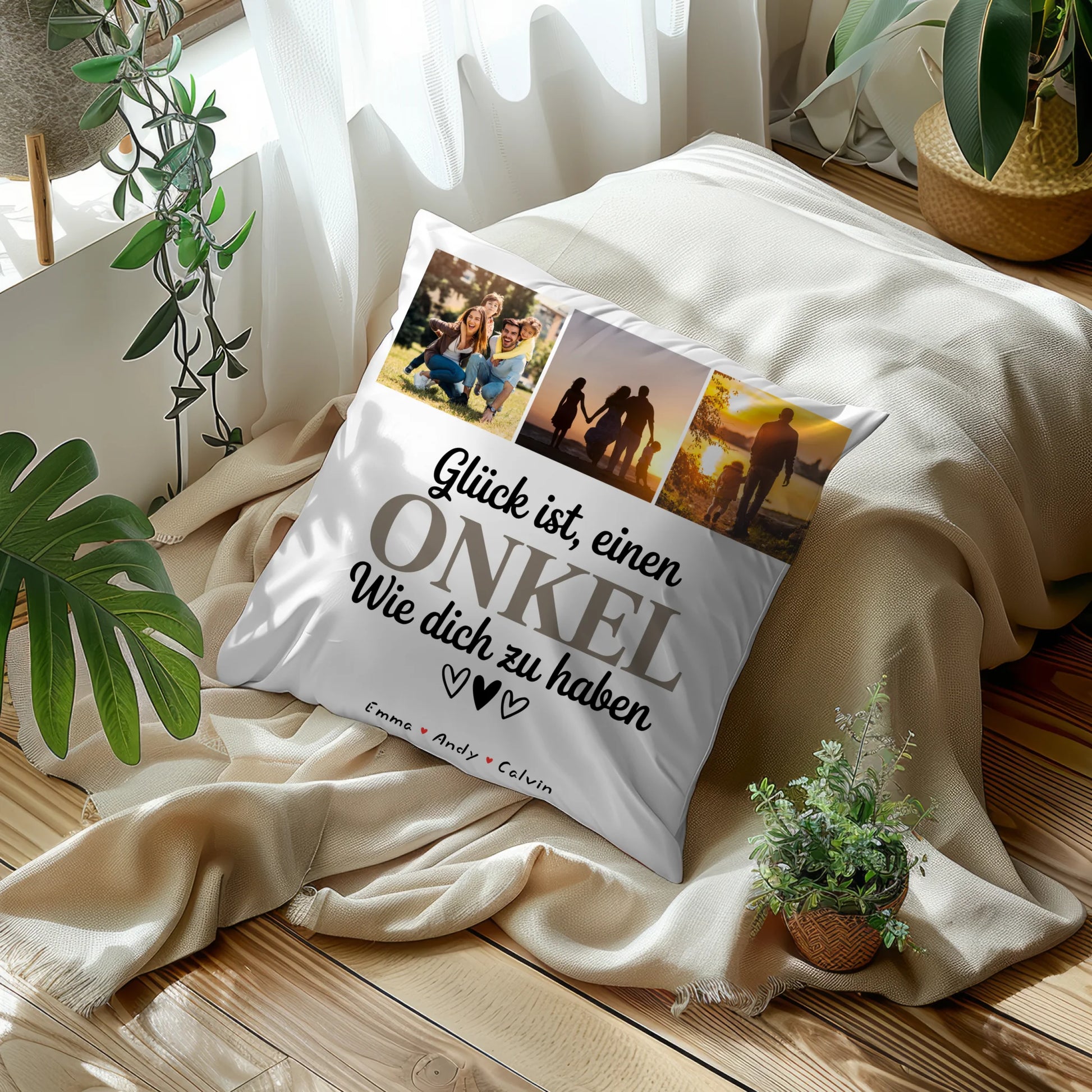 Personalisierte Geschenke für Onkel mit Fotocollage Kissen und Leinwand Geschenkidee Glück Ist einen Onkel Wie Dich Zu Haben 5