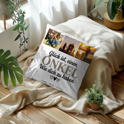 Personalisierte Geschenke für Onkel mit Fotocollage Kissen und Leinwand Geschenkidee Glück Ist einen Onkel Wie Dich Zu Haben 5