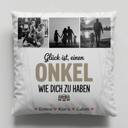 Personalisierte Onkel Kissen mit Fotocollage Glück Ist Einen Onkel Wie Dich Haben Geschenkidee 6