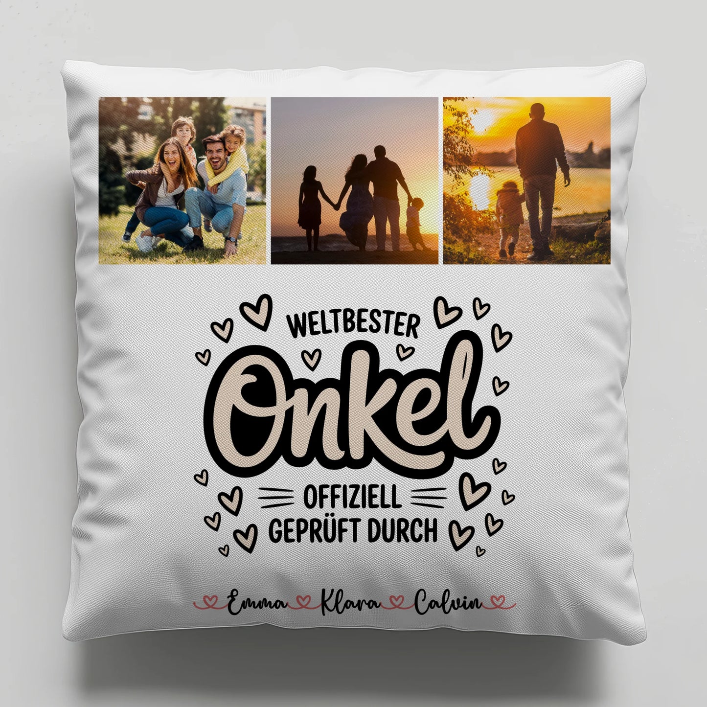 Onkel Kissen Fotocollage für Onkel Weltbester Onkel Offiziell Geprüft Durch 6