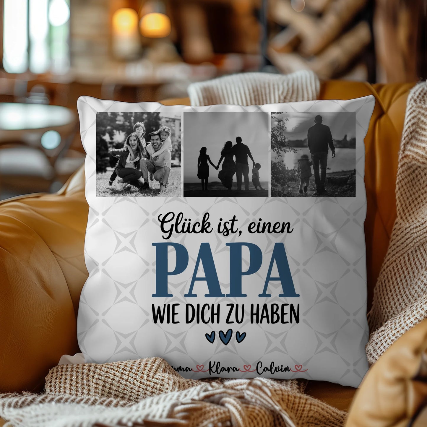 Personalisierte Kissen Mit Spruch Für Papa Fotocollage Papa Glück ist einen Papa wie dich zu haben 9