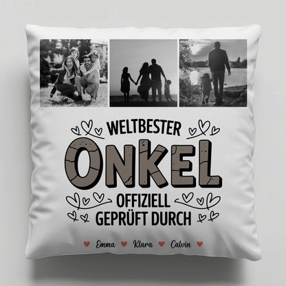 Onkel Kissen Onkel Fotocollage Weltbester Onkel Offiziell Geprüft Durch 6