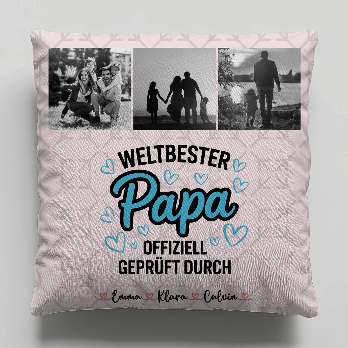 Kissen Für Vatertag Papa Fotocollage Weltbester Papa Offiziell Geprüft Durch 6