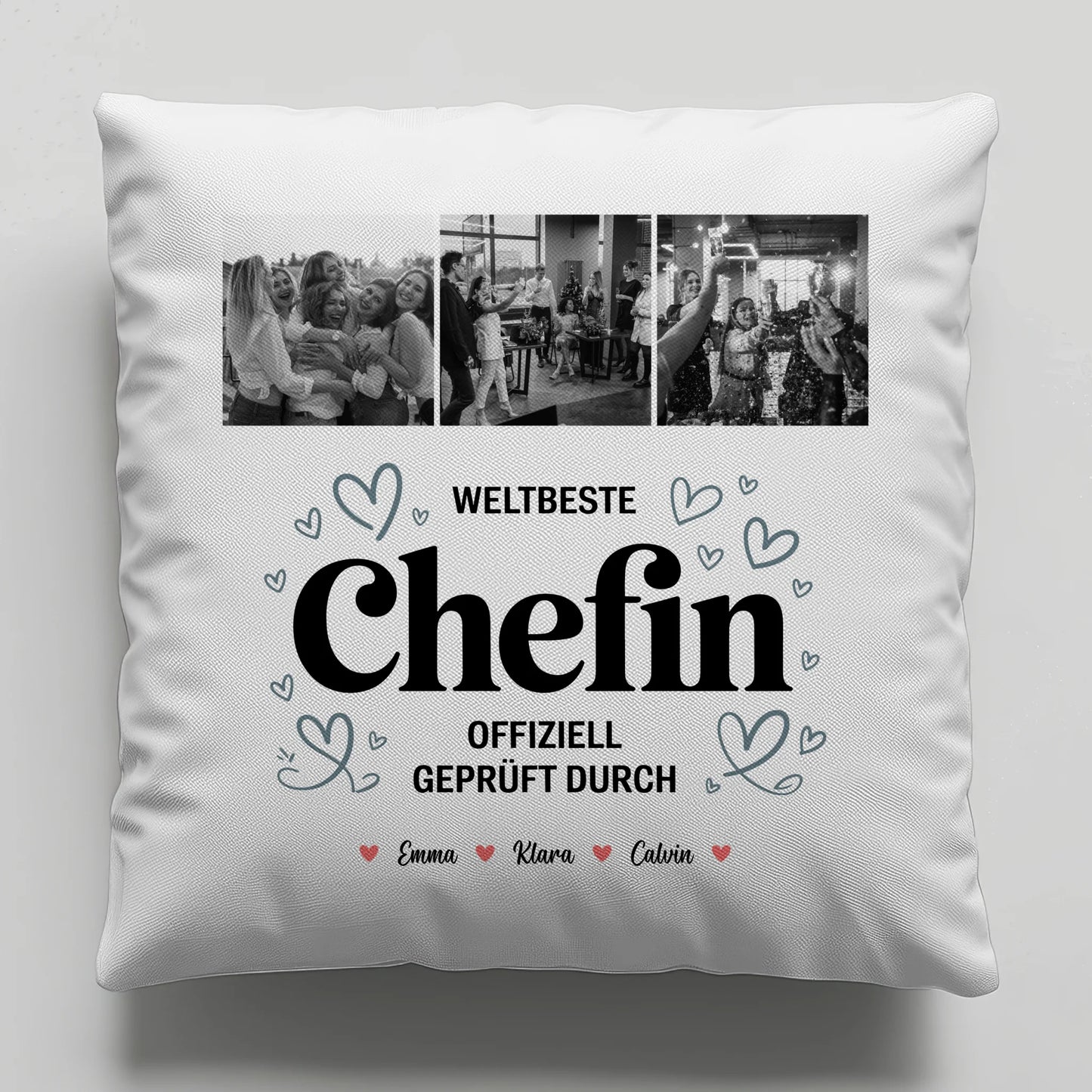 Personalisierte Kissen Mit Namen Chefin Fotocollage Weltbeste Chefin Offiziell Geprüft Durch