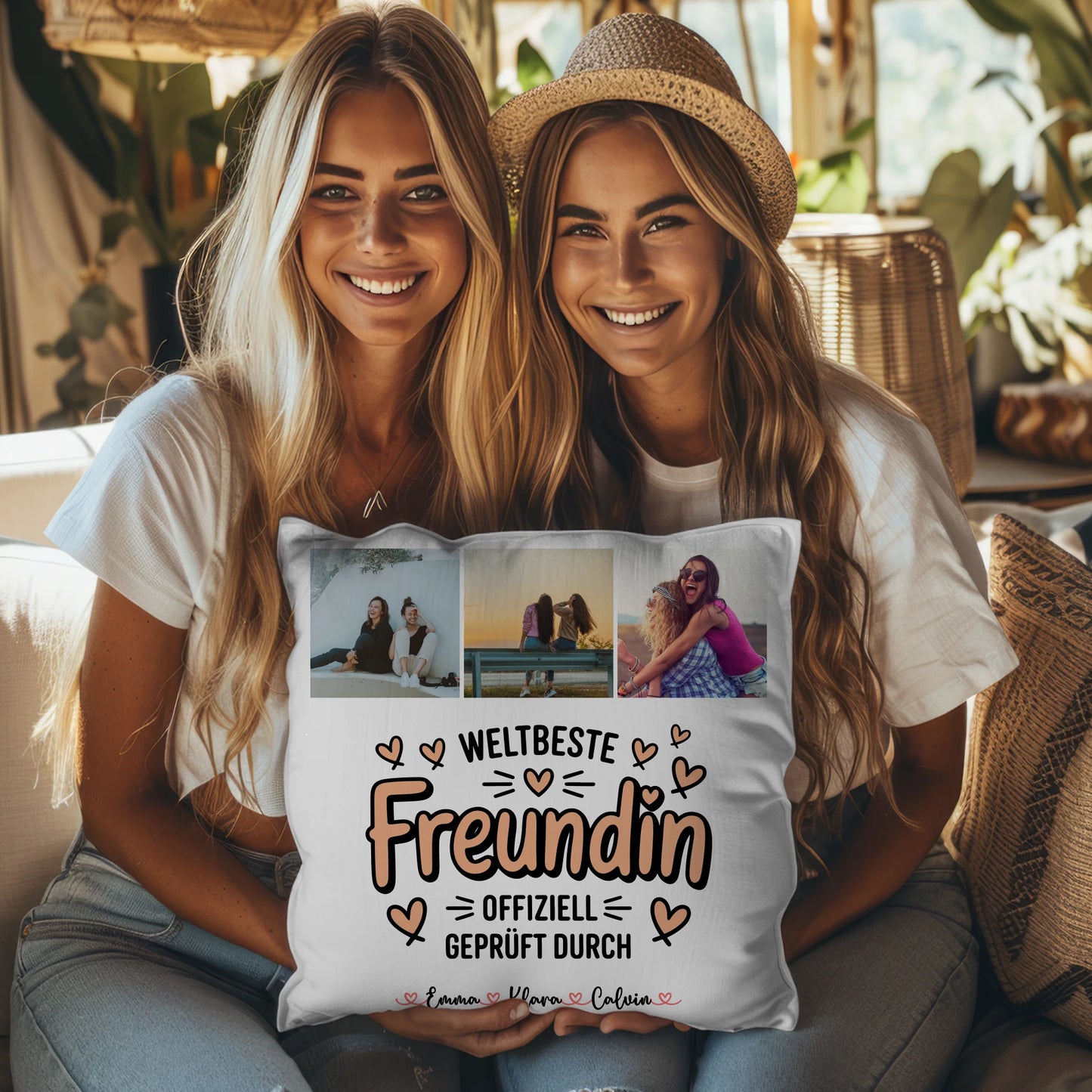 Beste Freundin Kissen Fotocollage für Beste Freundin Weltbeste Freundin Offiziell Geprüft Durch 3