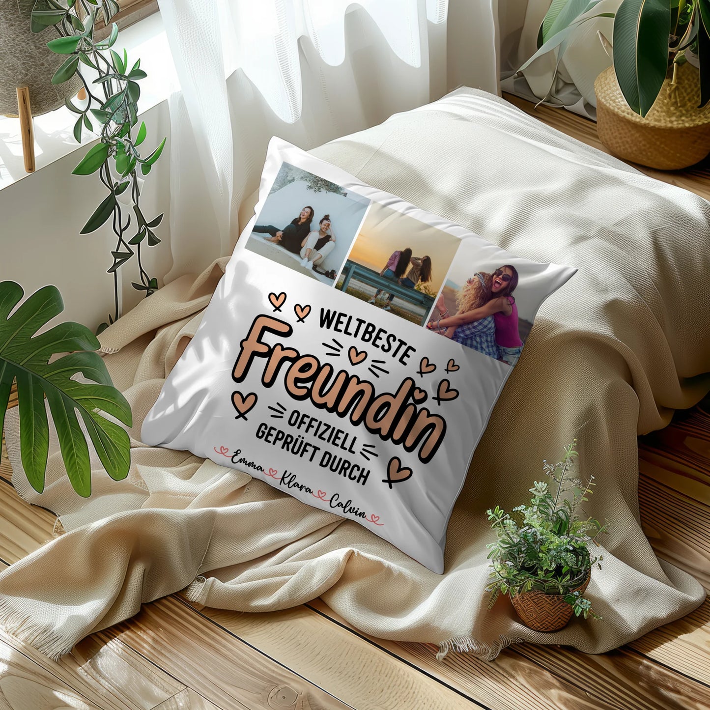 Beste Freundin Kissen Fotocollage für Beste Freundin Weltbeste Freundin Offiziell Geprüft Durch 5