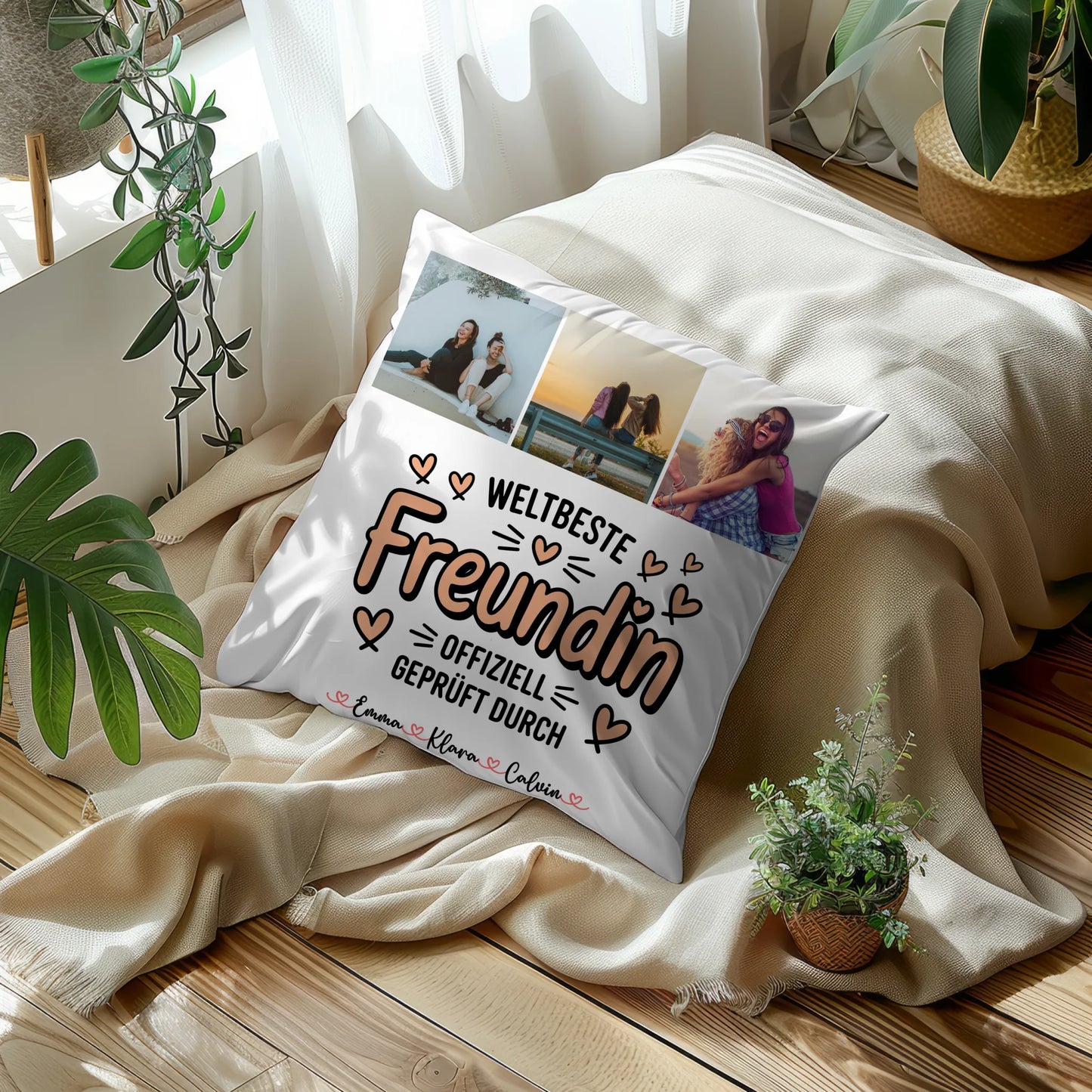 Beste Freundin Kissen Fotocollage für Beste Freundin Weltbeste Freundin Offiziell Geprüft Durch 10