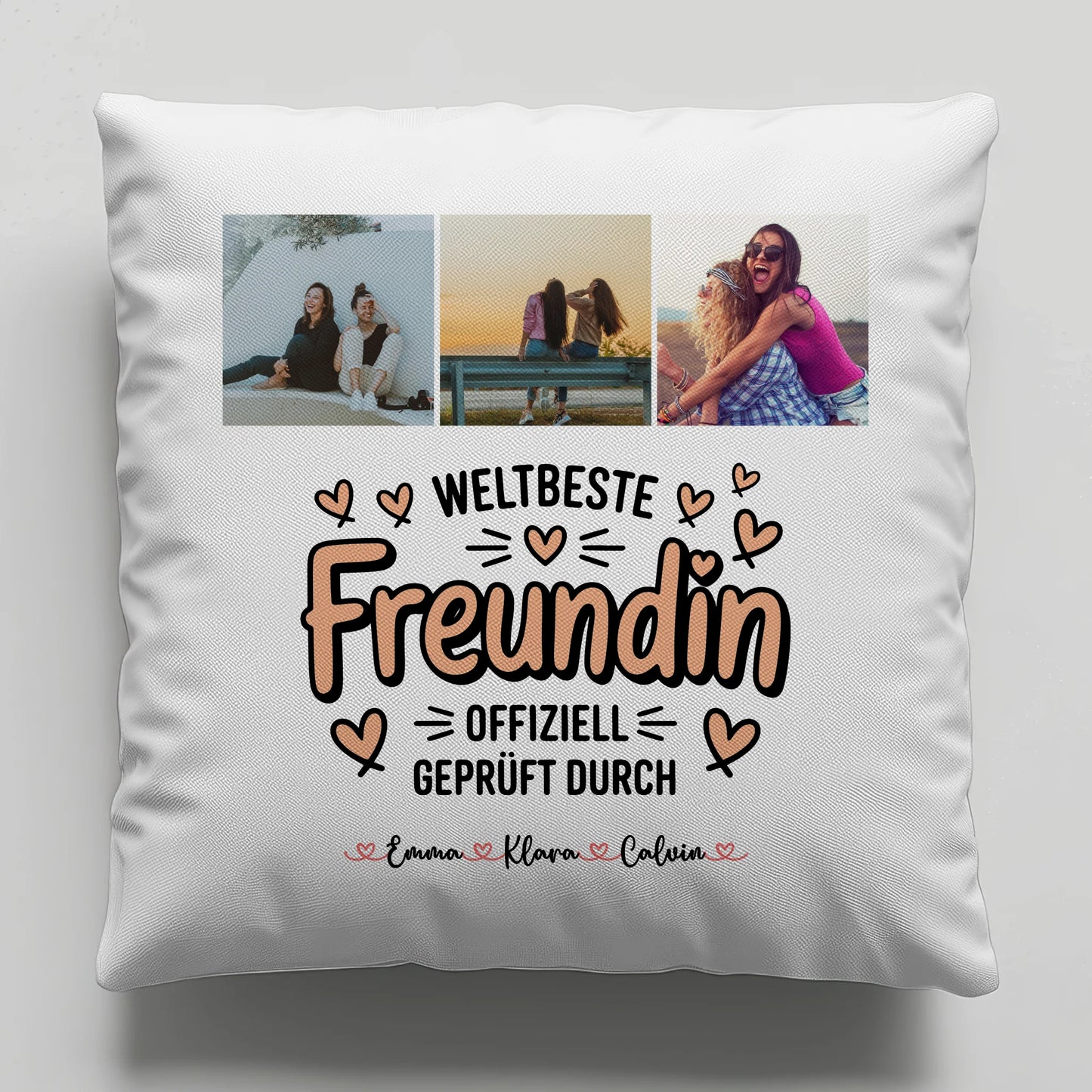 Beste Freundin Kissen Fotocollage für Beste Freundin Weltbeste Freundin Offiziell Geprüft Durch