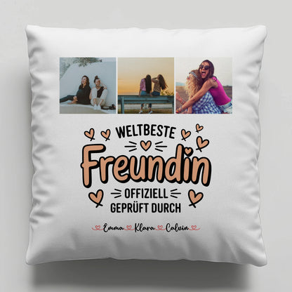 Beste Freundin Kissen Fotocollage für Beste Freundin Weltbeste Freundin Offiziell Geprüft Durch