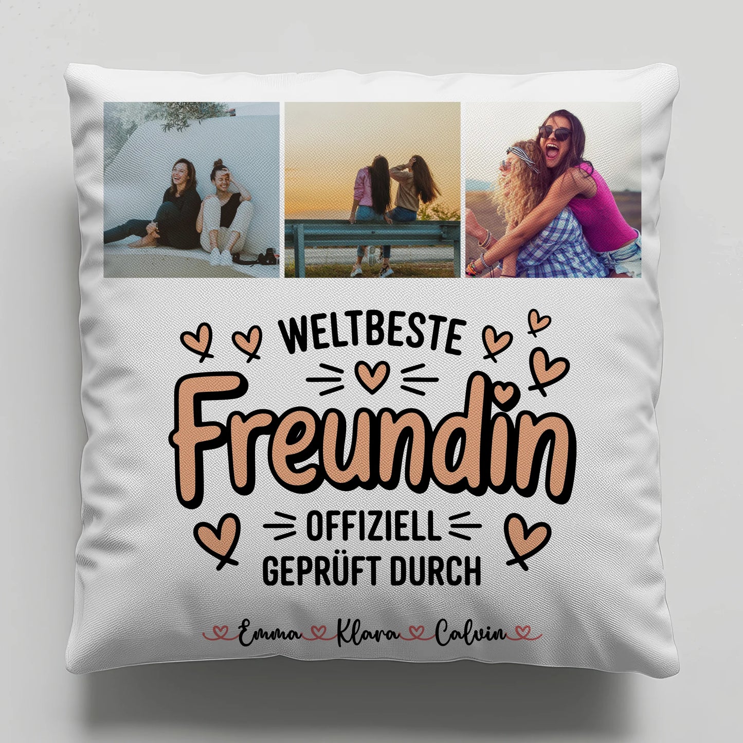 Beste Freundin Kissen Fotocollage für Beste Freundin Weltbeste Freundin Offiziell Geprüft Durch 6