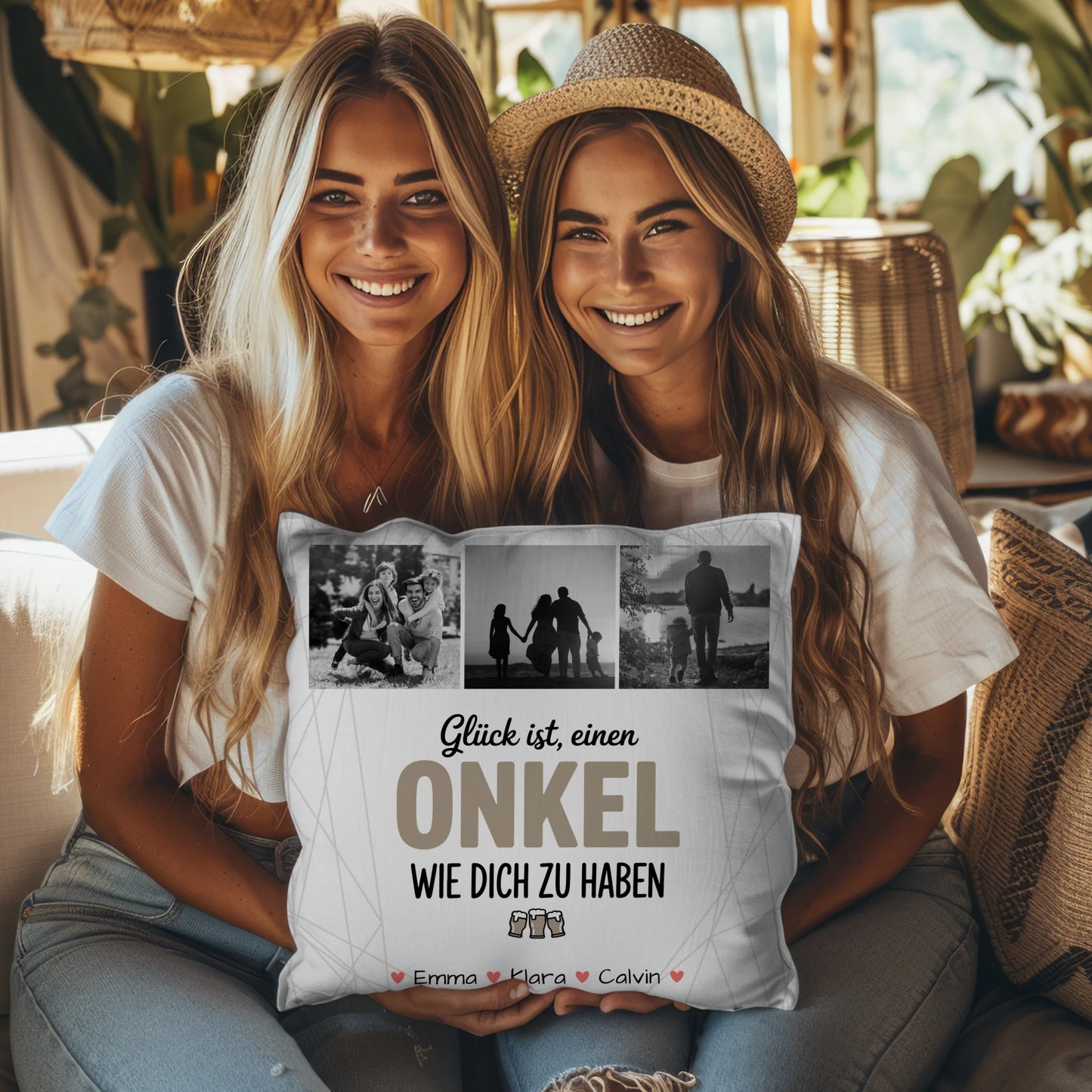 Personalisierte Onkel Kissen mit Fotocollage Glück Ist Einen Onkel Wie Dich Haben Geschenkidee 8