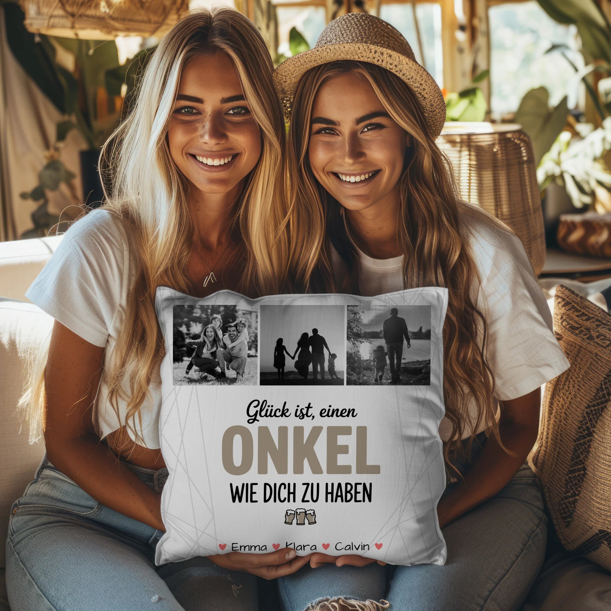 Personalisierte Onkel Kissen mit Fotocollage Glück Ist Einen Onkel Wie Dich Haben Geschenkidee 8