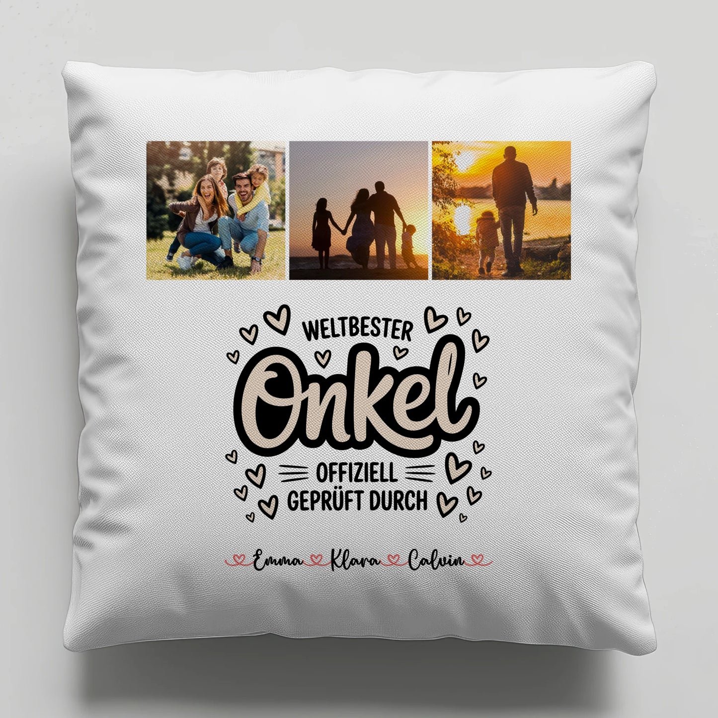 Onkel Kissen Fotocollage für Onkel Weltbester Onkel Offiziell Geprüft Durch