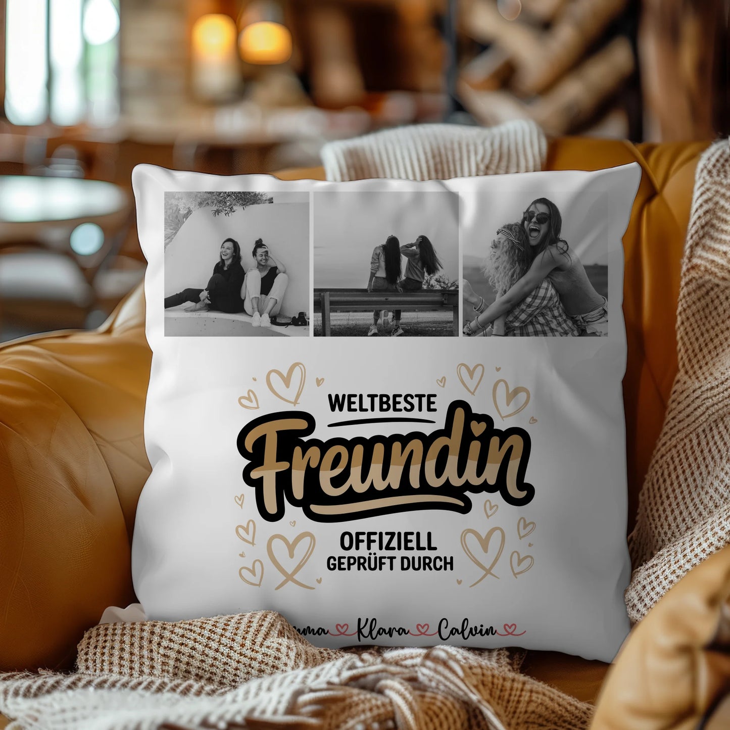 Kissen mit Foto beste Freundin Beste Freundin Fotocollage Weltbeste Freundin Offiziell Geprüft Durch 9