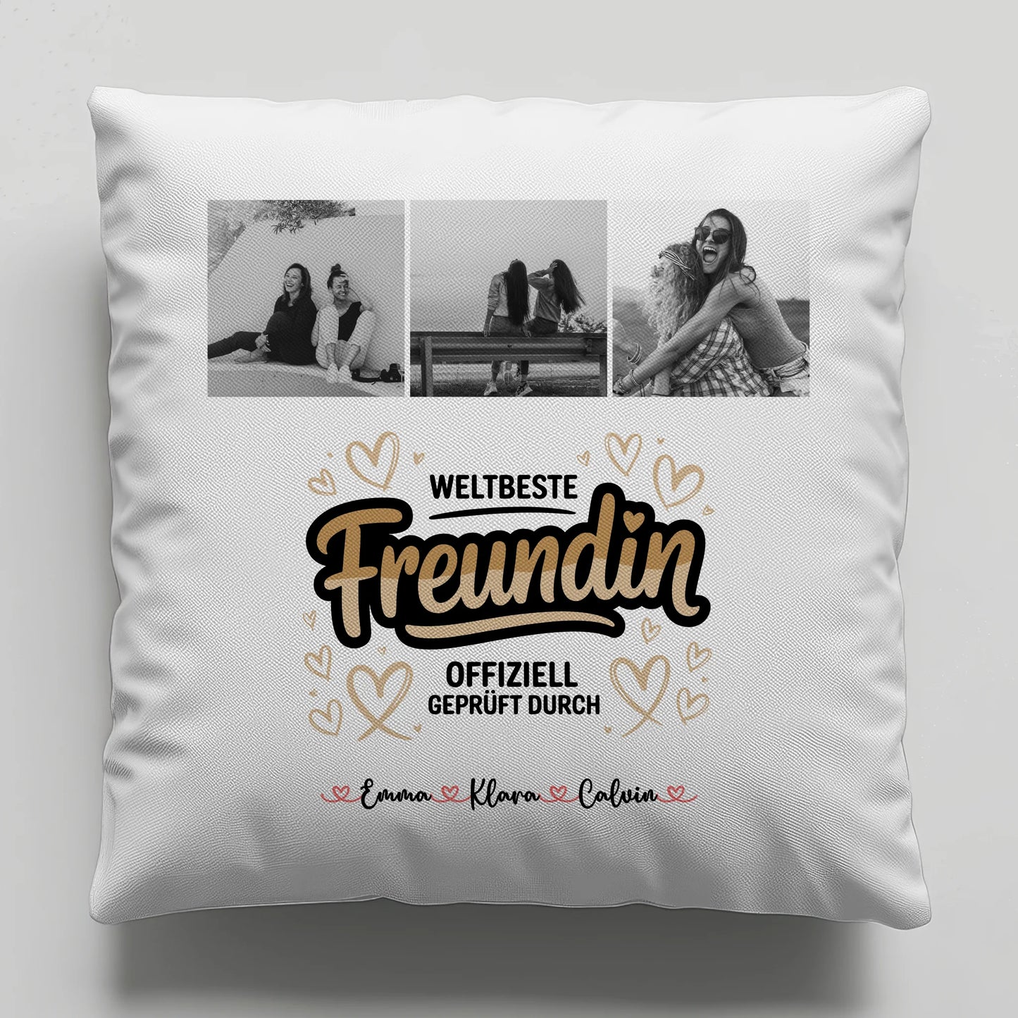 Kissen mit Foto beste Freundin Beste Freundin Fotocollage Weltbeste Freundin Offiziell Geprüft Durch
