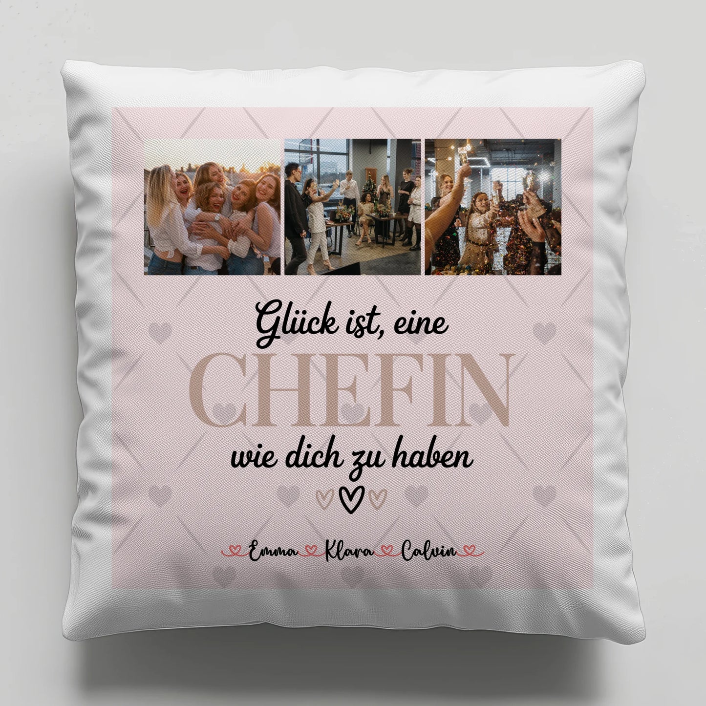 Foto Kissen Mit Namen Fotocollage für Chefin Glück Ist eine Chefin Wie Dich Zu Haben Geschenk