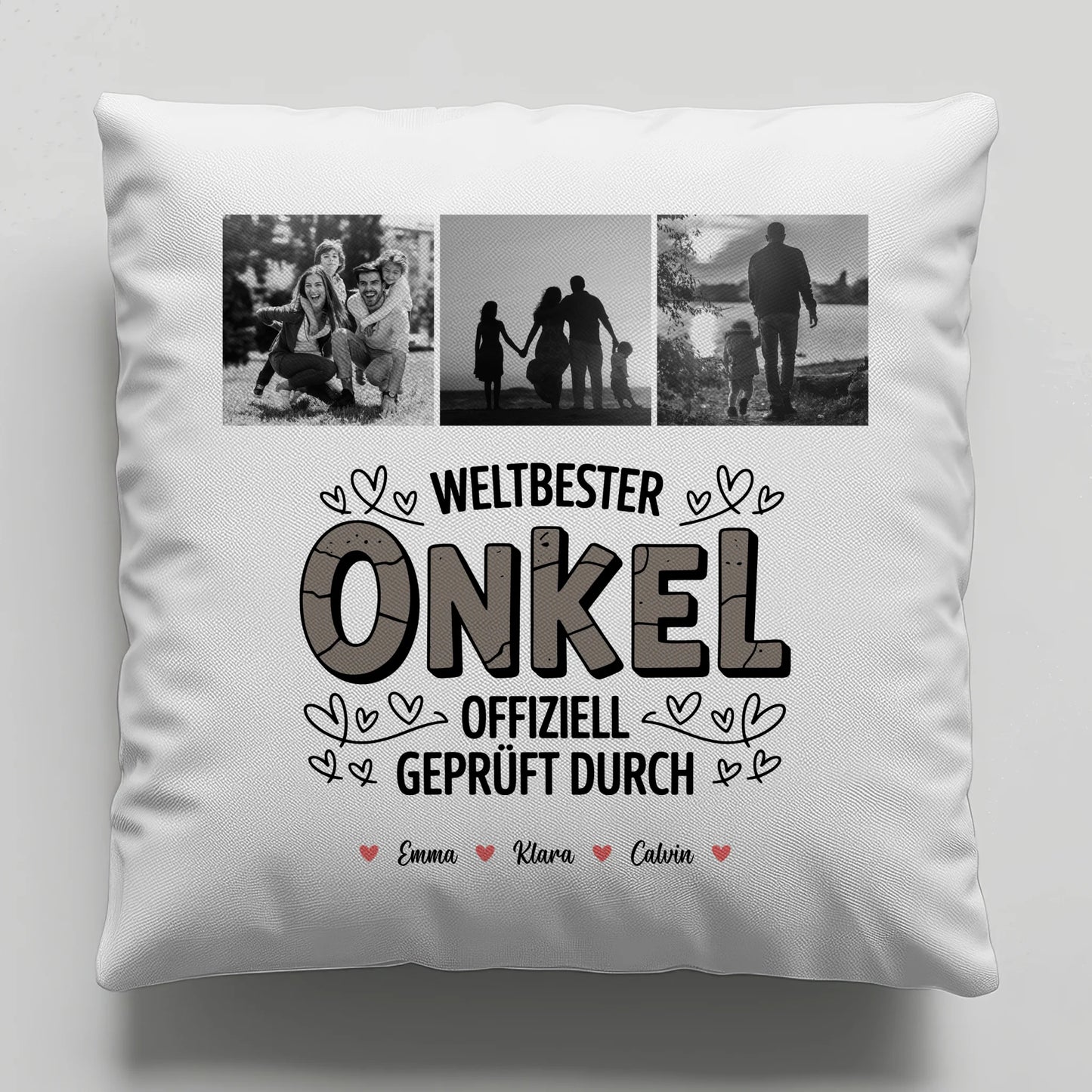 Onkel Kissen Onkel Fotocollage Weltbester Onkel Offiziell Geprüft Durch