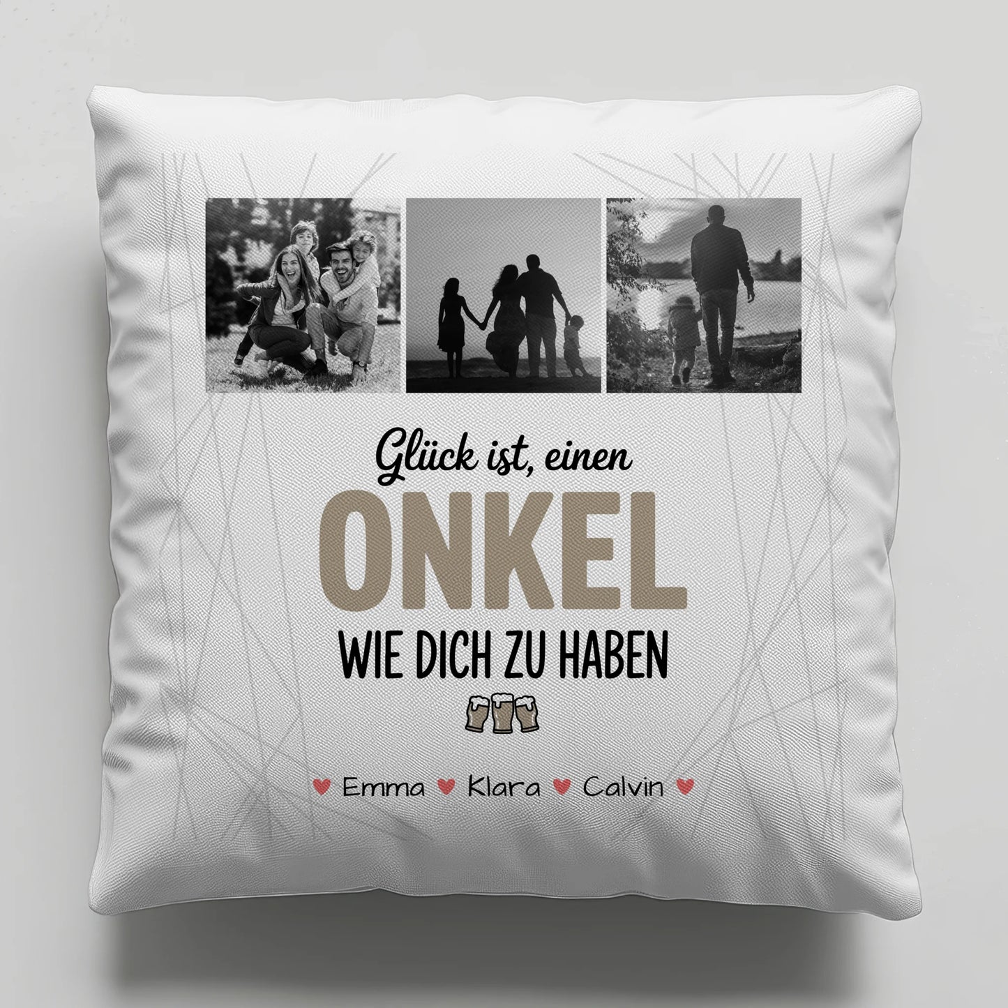 Personalisierte Onkel Kissen mit Fotocollage Glück Ist Einen Onkel Wie Dich Haben Geschenkidee