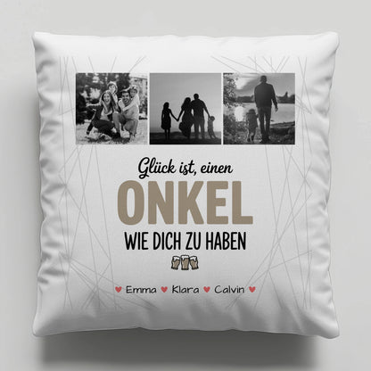 Personalisierte Onkel Kissen mit Fotocollage Glück Ist Einen Onkel Wie Dich Haben Geschenkidee