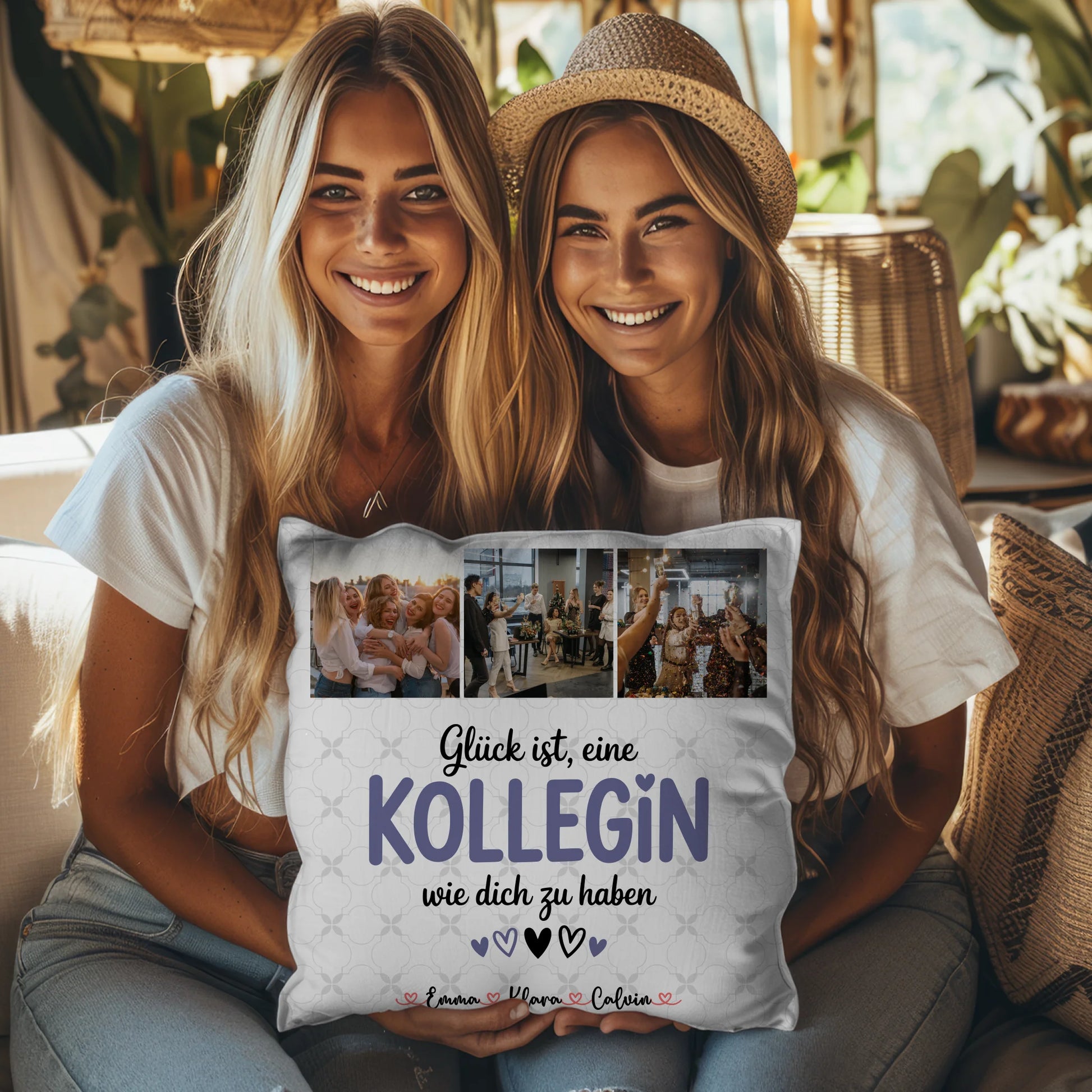 Personalisierte Geschenke mit Namen Kissen Fotocollage für Kollegin Glück Ist eine Kollegin Wie Dich Zu Haben 3