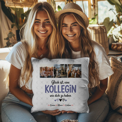 Personalisierte Geschenke mit Namen Kissen Fotocollage für Kollegin Glück Ist eine Kollegin Wie Dich Zu Haben