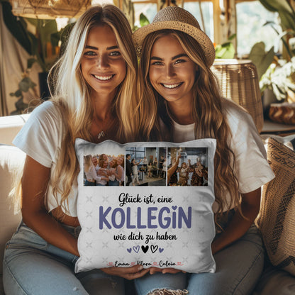 Personalisierte Geschenke mit Namen Kissen Fotocollage für Kollegin Glück Ist eine Kollegin Wie Dich Zu Haben 8