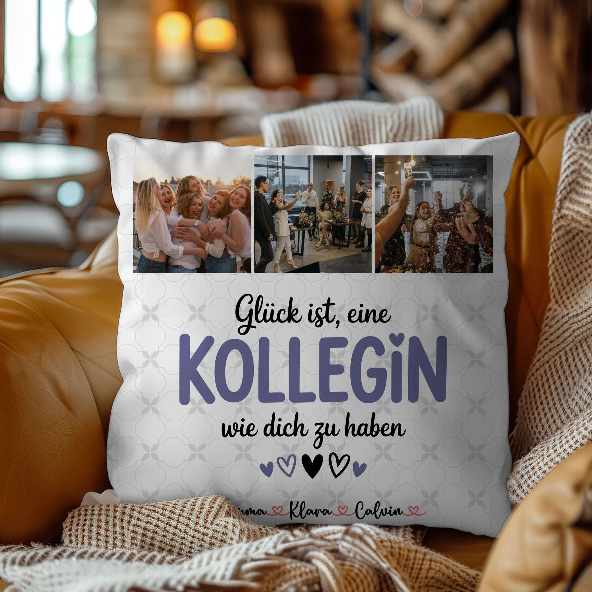 Personalisierte Geschenke mit Namen Kissen Fotocollage für Kollegin Glück Ist eine Kollegin Wie Dich Zu Haben 9