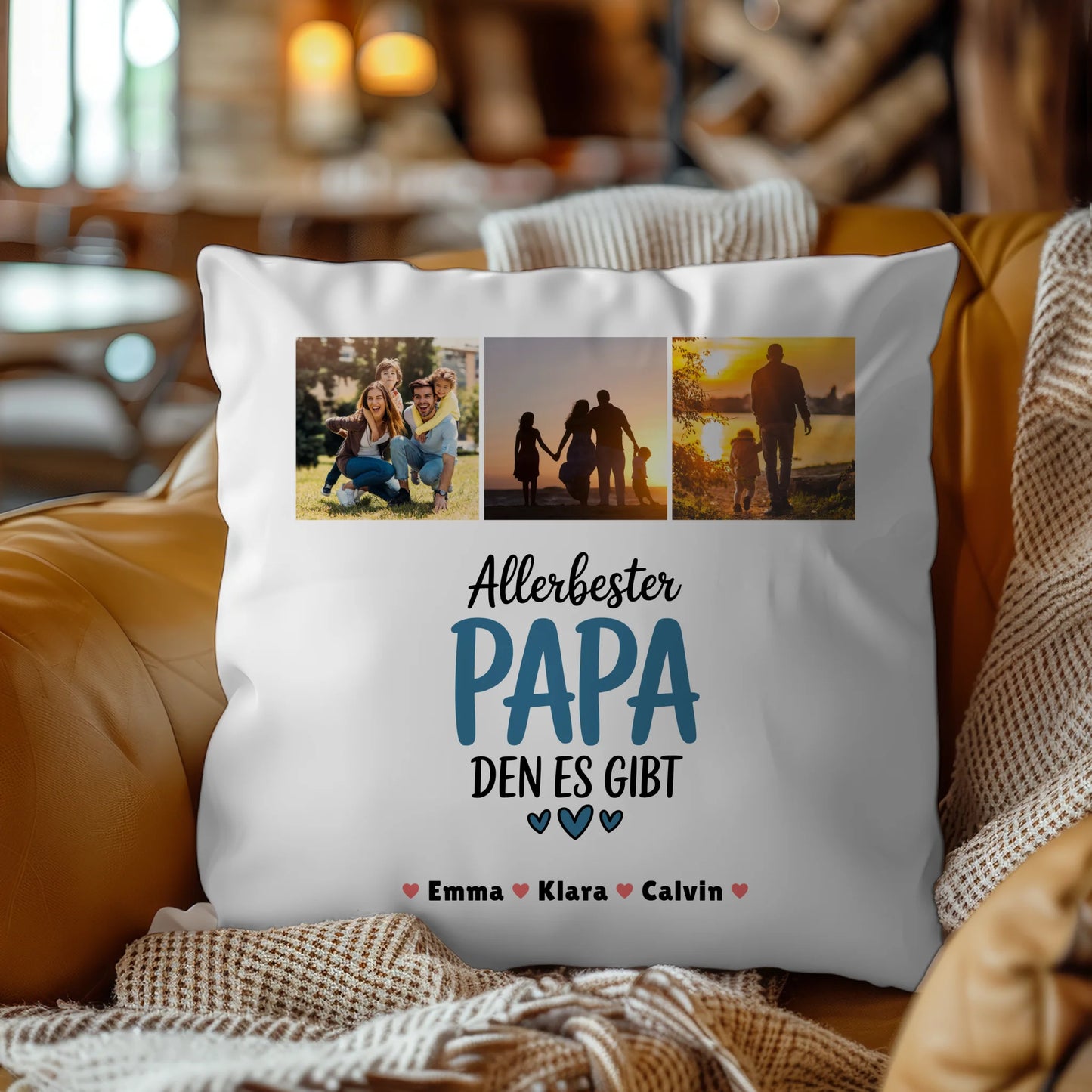 Kissen Mit Spruch Für Papa Geschenk Fotocollage Papa Allerbester Papa Den Es Gibt
