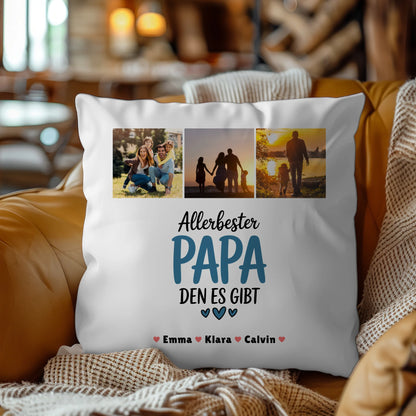 Kissen Mit Spruch Für Papa Geschenk Fotocollage Papa Allerbester Papa Den Es Gibt