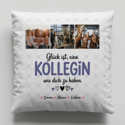 Personalisierte Geschenke mit Namen Kissen Fotocollage für Kollegin Glück Ist eine Kollegin Wie Dich Zu Haben
