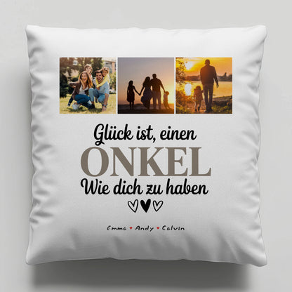 Personalisierte Geschenke für Onkel mit Fotocollage Kissen und Leinwand Geschenkidee Glück Ist einen Onkel Wie Dich Zu Haben