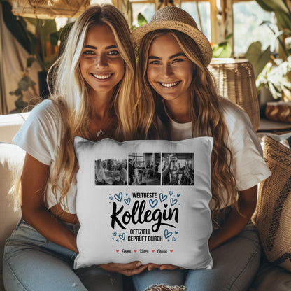 Kissen Mit Namen Kollegin Fotocollage Weltbeste Kollegin Offiziell Geprüft Durch Geschenk
