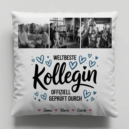 Kissen Mit Namen Kollegin Fotocollage Weltbeste Kollegin Offiziell Geprüft Durch Geschenk 1