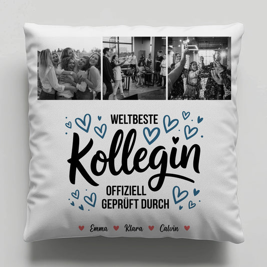 Kissen Mit Namen Kollegin Fotocollage Weltbeste Kollegin Offiziell Geprüft Durch Geschenk 1