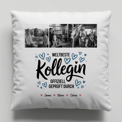 Kissen Mit Namen Kollegin Fotocollage Weltbeste Kollegin Offiziell Geprüft Durch Geschenk