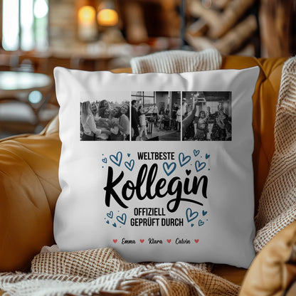 Kissen Mit Namen Kollegin Fotocollage Weltbeste Kollegin Offiziell Geprüft Durch Geschenk