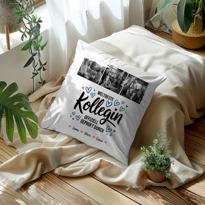 Kissen Mit Namen Kollegin Fotocollage Weltbeste Kollegin Offiziell Geprüft Durch Geschenk