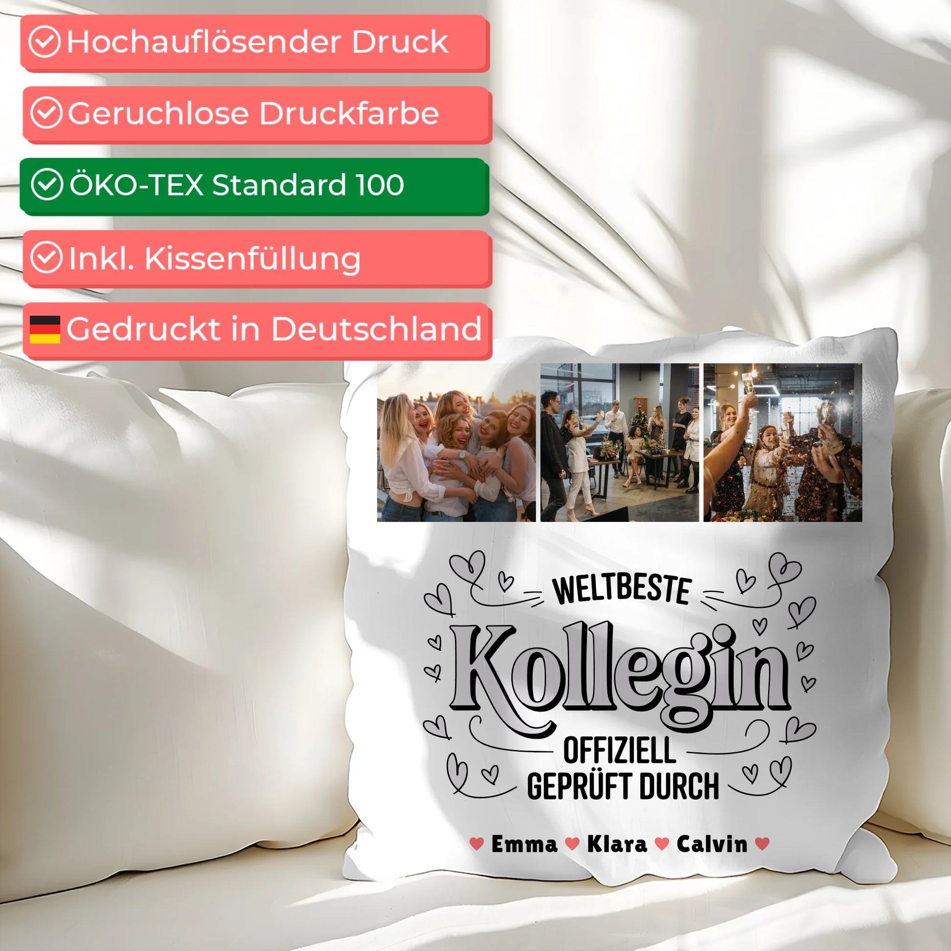 Kissen Mit Namen Geschenk Fotocollage Kollegin Weltbeste Kollegin Offiziell Geprüft Durch 2