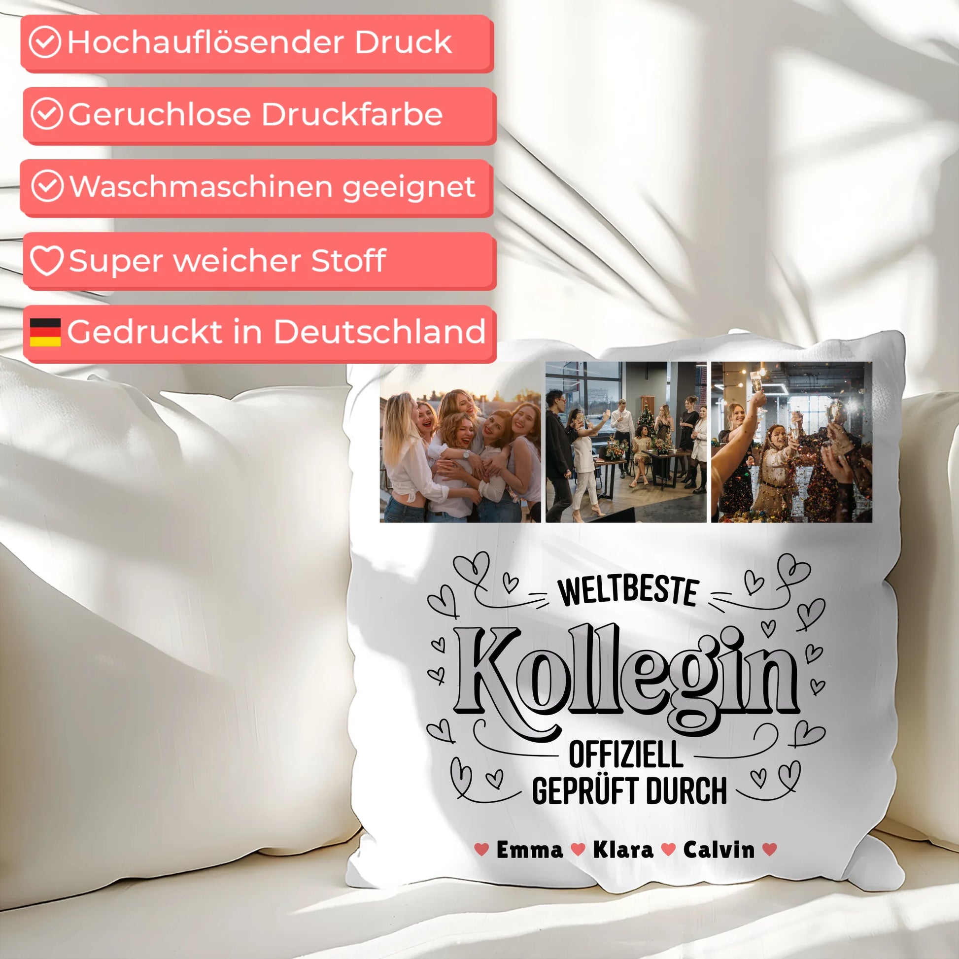 Kissen Mit Namen Geschenk Fotocollage Kollegin Weltbeste Kollegin Offiziell Geprüft Durch 7