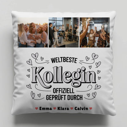 Kissen Mit Namen Geschenk Fotocollage Kollegin Weltbeste Kollegin Offiziell Geprüft Durch 6