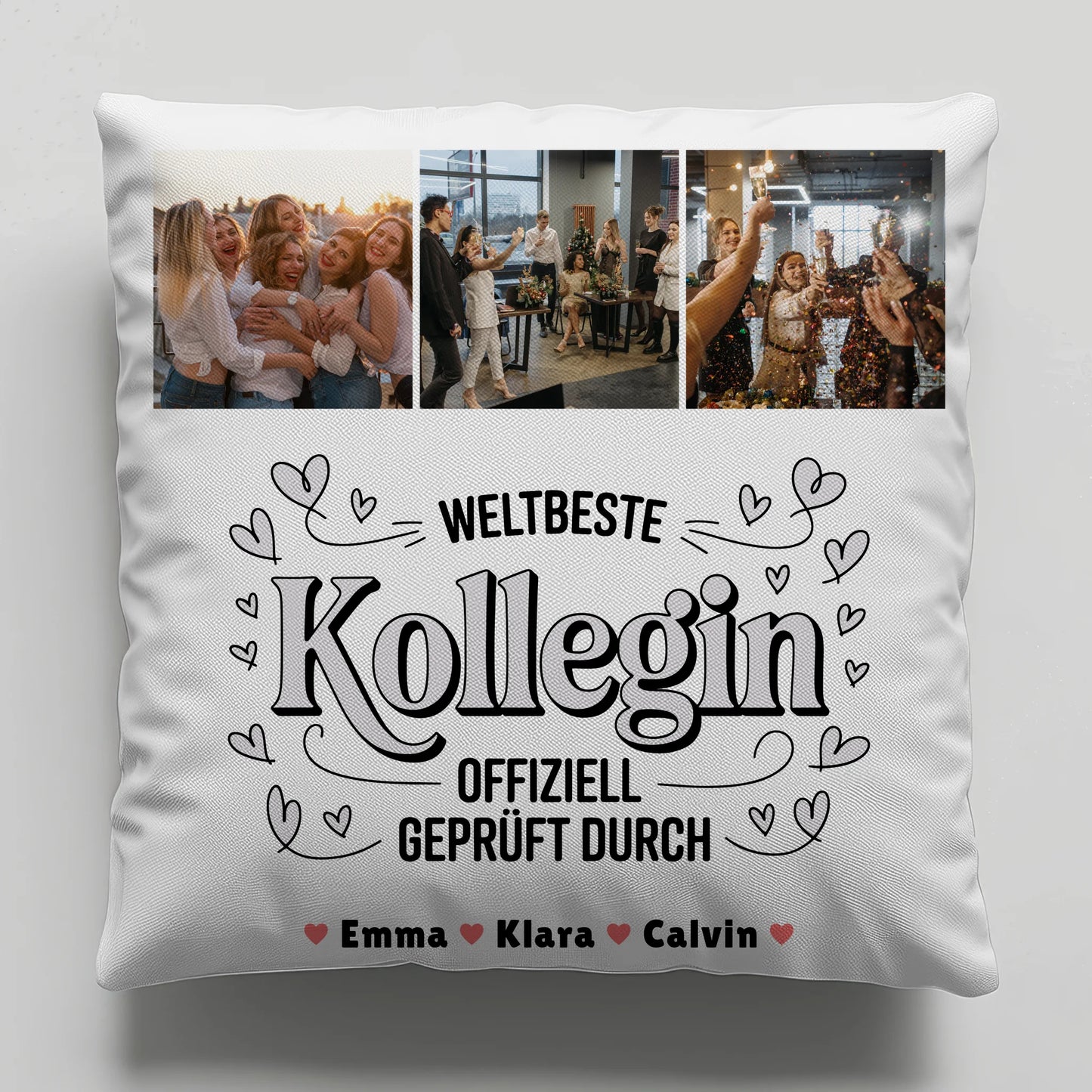 Kissen Mit Namen Geschenk Fotocollage Kollegin Weltbeste Kollegin Offiziell Geprüft Durch 1
