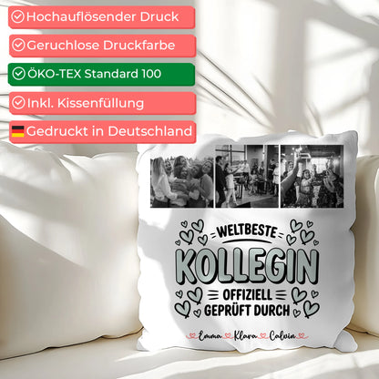 Foto Kissen Mit Namen Fotocollage Kollegin Weltbeste Kollegin Offiziell Geprüft Durch 2
