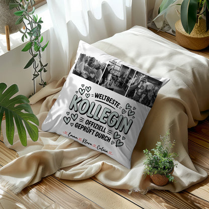 Foto Kissen Mit Namen Fotocollage Kollegin Weltbeste Kollegin Offiziell Geprüft Durch 5