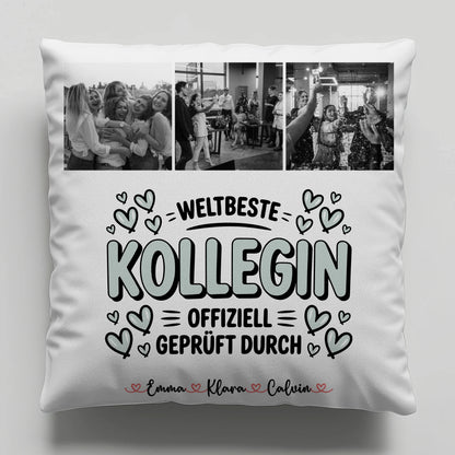 Foto Kissen Mit Namen Fotocollage Kollegin Weltbeste Kollegin Offiziell Geprüft Durch 1