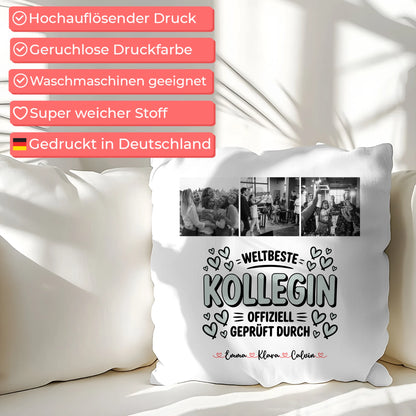 Foto Kissen Mit Namen Fotocollage Kollegin Weltbeste Kollegin Offiziell Geprüft Durch