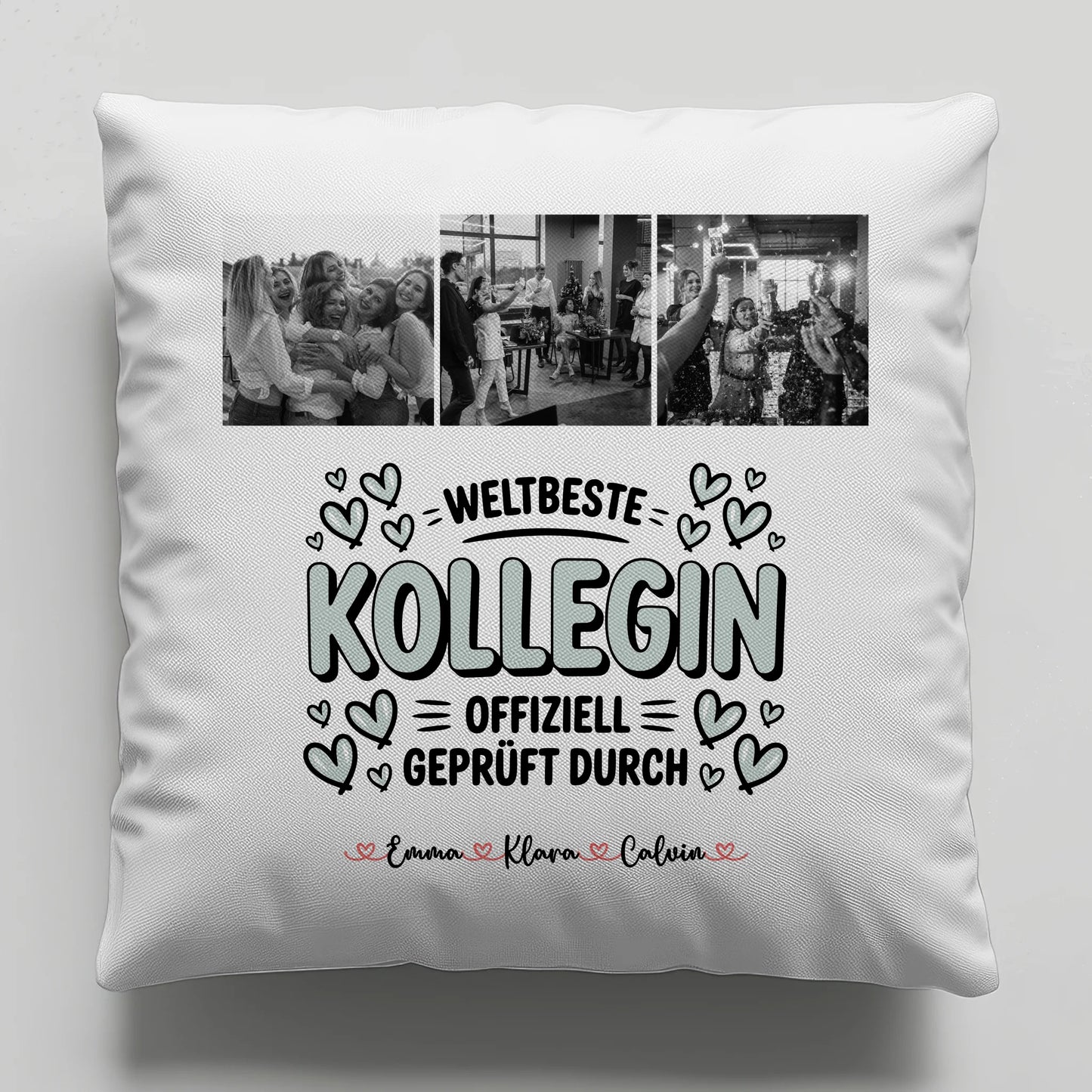Foto Kissen Mit Namen Fotocollage Kollegin Weltbeste Kollegin Offiziell Geprüft Durch