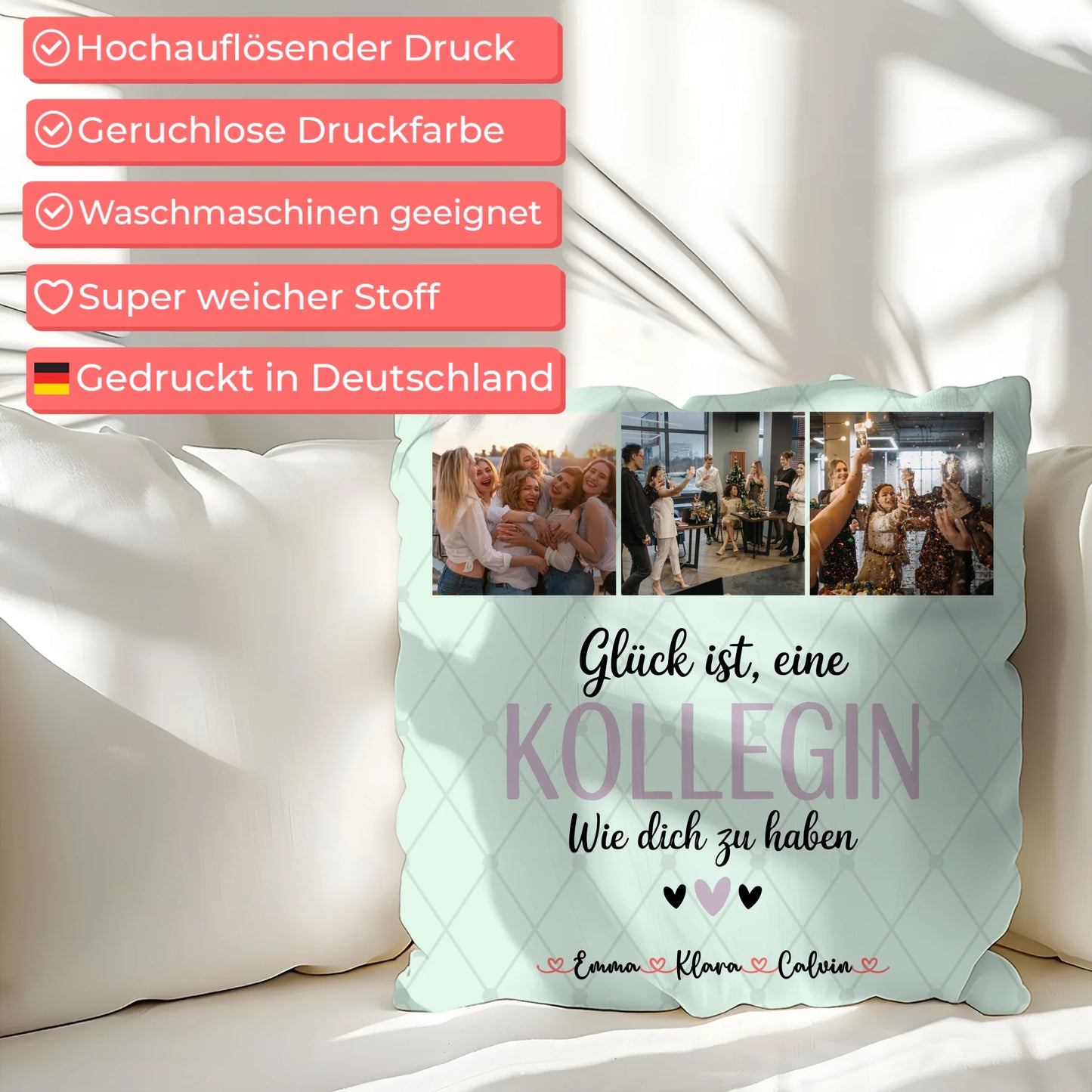 Kissen Mit Namen Fotocollage für Kollegin Glück Ist eine Kollegin Wie Dich Zu Haben Geschenk 7